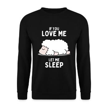 Schlafende Schaf Lustiges Geschenk - Unisex Pullover - Schwarz - Vorne - Alina (178cm) & Michal (187cm)