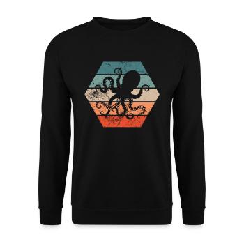 Pieuvres de calmar rétro cadeau - Sweat-shirt Unisexe - noir - Devant - Alina (178cm) & Michal (187cm)