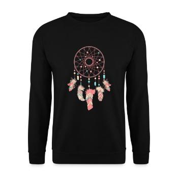 Dreamcatcher Traumfänger - Unisex Pullover - Schwarz - Vorne - Alina (178cm) & Michal (187cm)