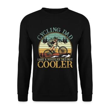 Cycling Dad Regular Dad But Cooler Vintage Sunset - Unisex Pullover - Schwarz - Vorne - Alina (178cm) & Michal (187cm)