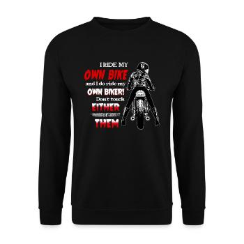 Biker Wife Biker Lady Female Biker - Sweat-shirt Unisexe - noir - Devant - Alina (178cm) & Michal (187cm)