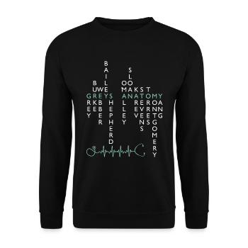Grey's Anatomy Cast Names - Unisex Sweatshirt - black - Front - Alina (178cm) & Michal (187cm)