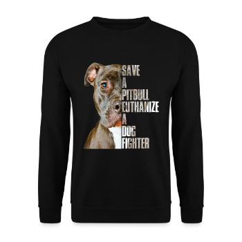 Save A Pitbull A Dog Fighter - Unisex Sweatshirt - black - Front - Alina (178cm) & Michal (187cm)