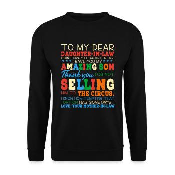 Mother-in-Law Son-in-Law - Unisex Sweatshirt - black - Front - Alina (178cm) & Michal (187cm)