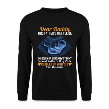 Dear Daddy Love The Bump Baby Ultrasound - Unisex Sweatshirt - black - Front - Alina (178cm) & Michal (187cm)