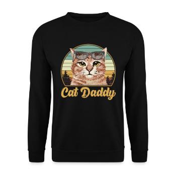 Cat Daddy Vintage Retro Sunset - Sweat-shirt Unisexe - noir - Devant - Alina (178cm) & Michal (187cm)