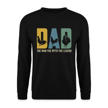 Chicken Dad The Man The Myth The Legend - Sweat-shirt Unisexe - noir - Devant - Alina (178cm) & Michal (187cm)