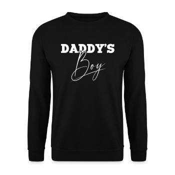Daddy's Boy Fathers Day Gift - Unisex Pullover - Schwarz - Vorne - Alina (178cm) & Michal (187cm)