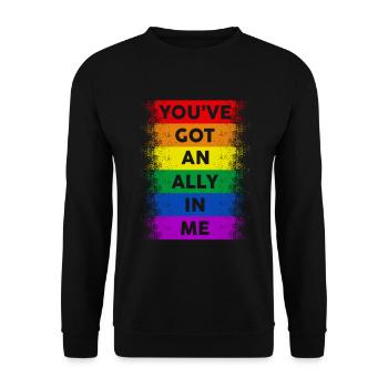 You've Got An Ally In Me LGBT Pride - Unisex Sweatshirt - black - Front - Alina (178cm) & Michal (187cm)