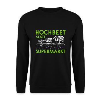 Hochbeet statt Supermarkt - Unisex Pullover - Schwarz - Vorne - Alina (178cm) & Michal (187cm)