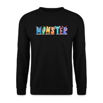 Monster Daddy and Baby Matching - Unisex Sweatshirt - black - Front - Alina (178cm) & Michal (187cm)