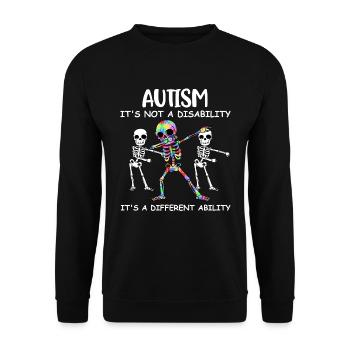 Autism Its Not A Disability Autismus Geschenk - Unisex Pullover - Schwarz - Vorne - Alina (178cm) & Michal (187cm)