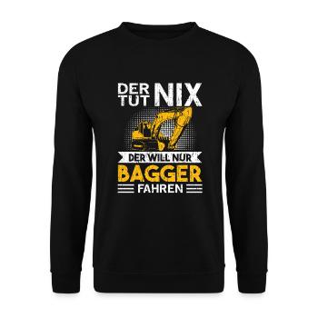 Baggerfahrer Baggerführer Geschenk - Unisex Pullover - Schwarz - Vorne - Alina (178cm) & Michal (187cm)