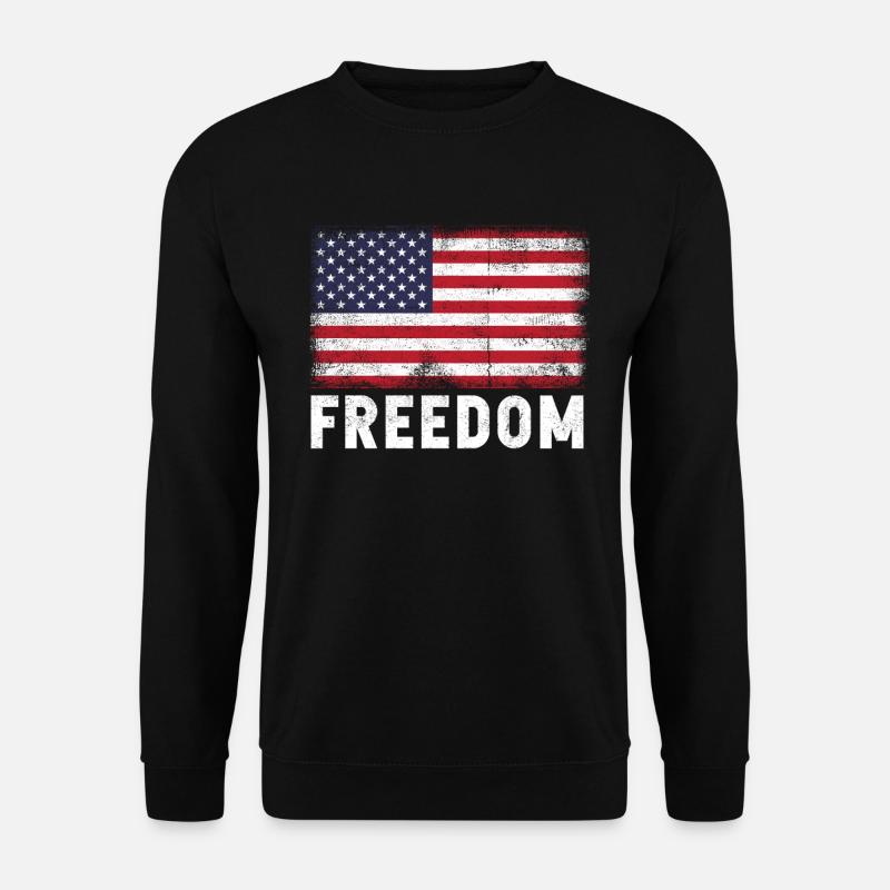 Freedom American Flag - Unisex Sweatshirt - black