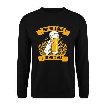 Buy Me A Beer Junggesellenabschied Geschenk - Unisex Pullover - Schwarz - Vorne - Alina (178cm) & Michal (187cm)