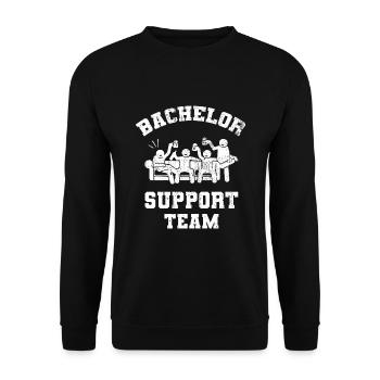 Bachelor Support Team - Unisex Pullover - Schwarz - Vorne - Alina (178cm) & Michal (187cm)