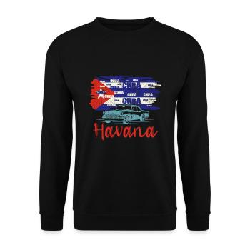 Cuba Hanvana - Sweat-shirt Unisexe - noir - Devant - Alina (178cm) & Michal (187cm)