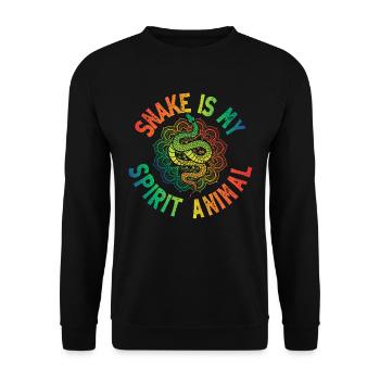 Snake Spirit Animal Schlange Geschenk - Unisex Pullover - Schwarz - Vorne - Alina (178cm) & Michal (187cm)