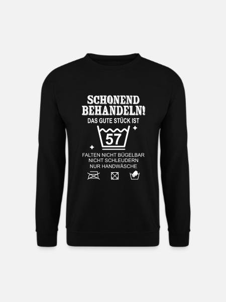 Schonend Behandeln Geschenk zum 57. Geburtstag - Unisex Pullover - Schwarz