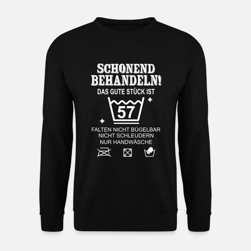 Schonend Behandeln Geschenk zum 57. Geburtstag - Unisex Pullover - Schwarz
