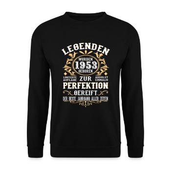 1953 Die Geburt einer Legende Geburtstag Geschenk - Unisex Pullover - Schwarz - Vorne - Alina (178cm) & Michal (187cm)
