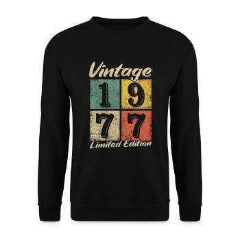Légende depuis 1977 - année de naissance 1977 vintage - Sweat-shirt Unisexe - noir - Devant - Alina (178cm) & Michal (187cm)