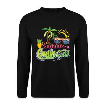Summer Cousin Crew Beach Vacation - Unisex Sweatshirt - black - Front - Alina (178cm) & Michal (187cm)