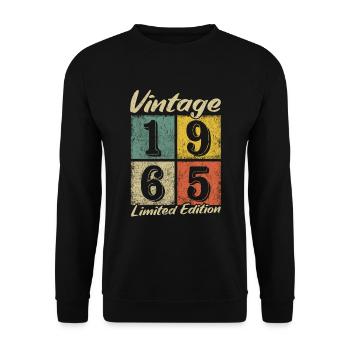 Légende depuis 1965 - année de naissance 1965 vintage - Sweat-shirt Unisexe - noir - Devant - Alina (178cm) & Michal (187cm)