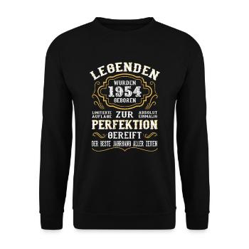 1954 Die Geburt einer Legende Geburtstag Geschenk - Unisex Pullover - Schwarz - Vorne - Alina (178cm) & Michal (187cm)