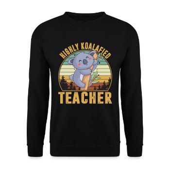Highly Koalafied Teacher - Unisex Pullover - Schwarz - Vorne - Alina (178cm) & Michal (187cm)