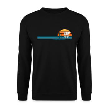 SUP Girl SUP Paddle Board - Unisex Pullover - Schwarz - Vorne - Alina (178cm) & Michal (187cm)