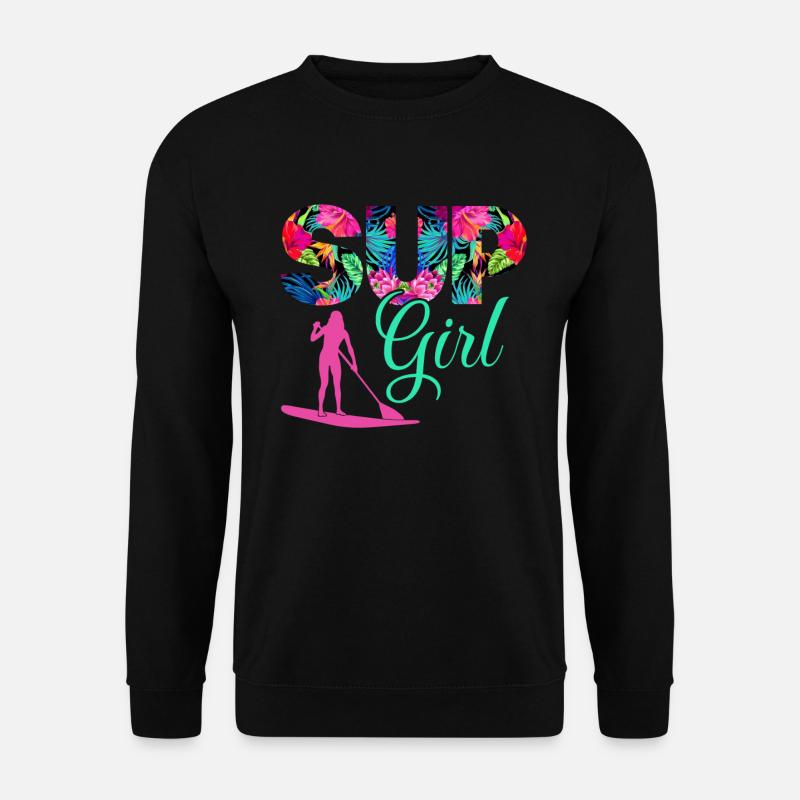 Sup Girl Tropical Hibiscus Print - Unisex Pullover - Schwarz