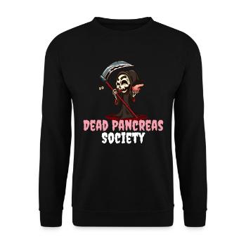 Dead Pancreas Society Diabetiker Geschenk - Unisex Pullover - Schwarz - Vorne - Alina (178cm) & Michal (187cm)
