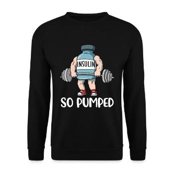 So Pumped Diabetes Diabetiker Geschenk - Unisex Pullover - Schwarz - Vorne - Alina (178cm) & Michal (187cm)