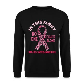 In this Family No one Fights Alone Breast Cancer - Sweat-shirt Unisexe - noir - Devant - Alina (178cm) & Michal (187cm)