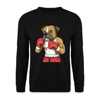 Boxer Dog Boxing Boxer Dog Gift - Unisex Sweatshirt - black - Front - Alina (178cm) & Michal (187cm)