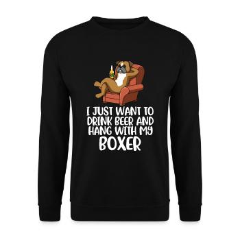 Beer And Boxer Boxer Dog Gift - Unisex Sweatshirt - black - Front - Alina (178cm) & Michal (187cm)