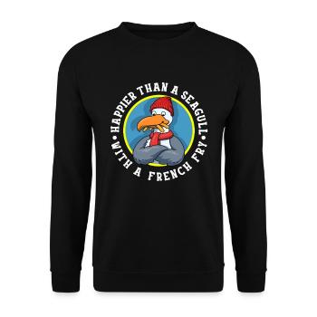 Seagull With A French Fry French Fries Gift - Unisex Sweatshirt - black - Front - Alina (178cm) & Michal (187cm)