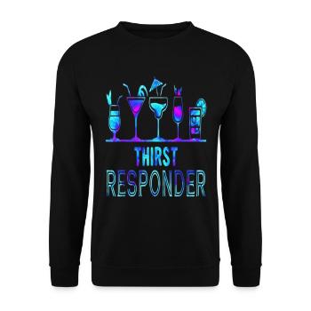 Thirst Responder Bartender T Shirt - Unisex Sweatshirt - black - Front - Alina (178cm) & Michal (187cm)
