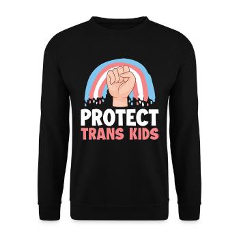 Protect Trans Kids Transgender Gift - Unisex Sweatshirt - black - Front - Alina (178cm) & Michal (187cm)