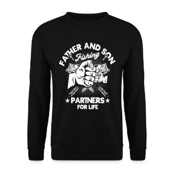 Father And Son Fishing Paryners For Life Funny - Unisex Sweatshirt - black - Front - Alina (178cm) & Michal (187cm)