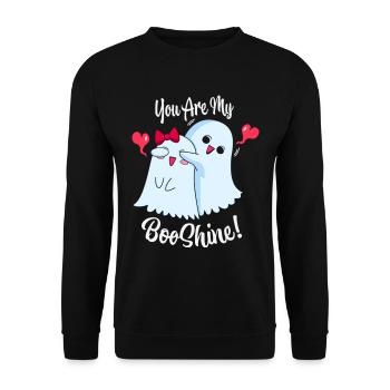 You Are My Boo Shine Halloween Cute Ghosts T Shirt - Sweat-shirt Unisexe - noir - Devant - Alina (178cm) & Michal (187cm)
