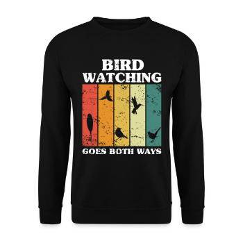 Bird Watching Goes Both Ways Birder Bird Watching - Sweat-shirt Unisexe - noir - Devant - Alina (178cm) & Michal (187cm)