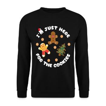 I'm Just Here For The Cookies Funny Christmas - Unisex Sweatshirt - black - Front - Alina (178cm) & Michal (187cm)