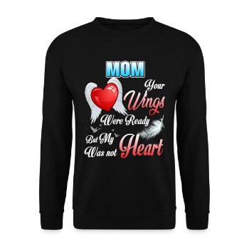 Les ailes de ma mère étaient prêtes mais mon cœur ne l’était pas - Sweat-shirt Unisexe - noir - Devant - Alina (178cm) & Michal (187cm)