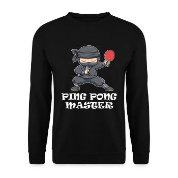 Ping Pong Master ping-pong ping-pong cadeau - Sweat-shirt Unisexe - noir - Devant - Alina (178cm) & Michal (187cm)