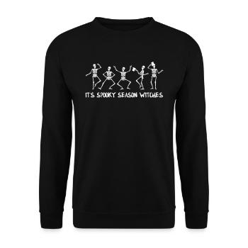 It's Spooky Season Witches Dancing Skeletons - Unisex Pullover - Schwarz - Vorne - Alina (178cm) & Michal (187cm)