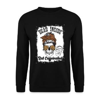 Dead Inside But Caffeinated Coffee - Sweat-shirt Unisexe - noir - Devant - Alina (178cm) & Michal (187cm)
