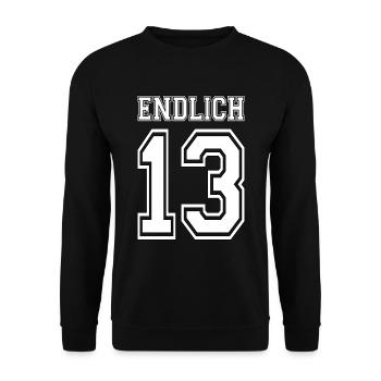 Endlich 13 Dreizehn Jahre alt - Unisex Pullover - Schwarz - Vorne - Alina (178cm) & Michal (187cm)
