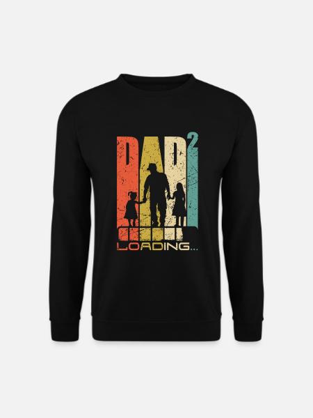 Papa 2 Töchter Vater werden Geschenk - Unisex Pullover - Schwarz